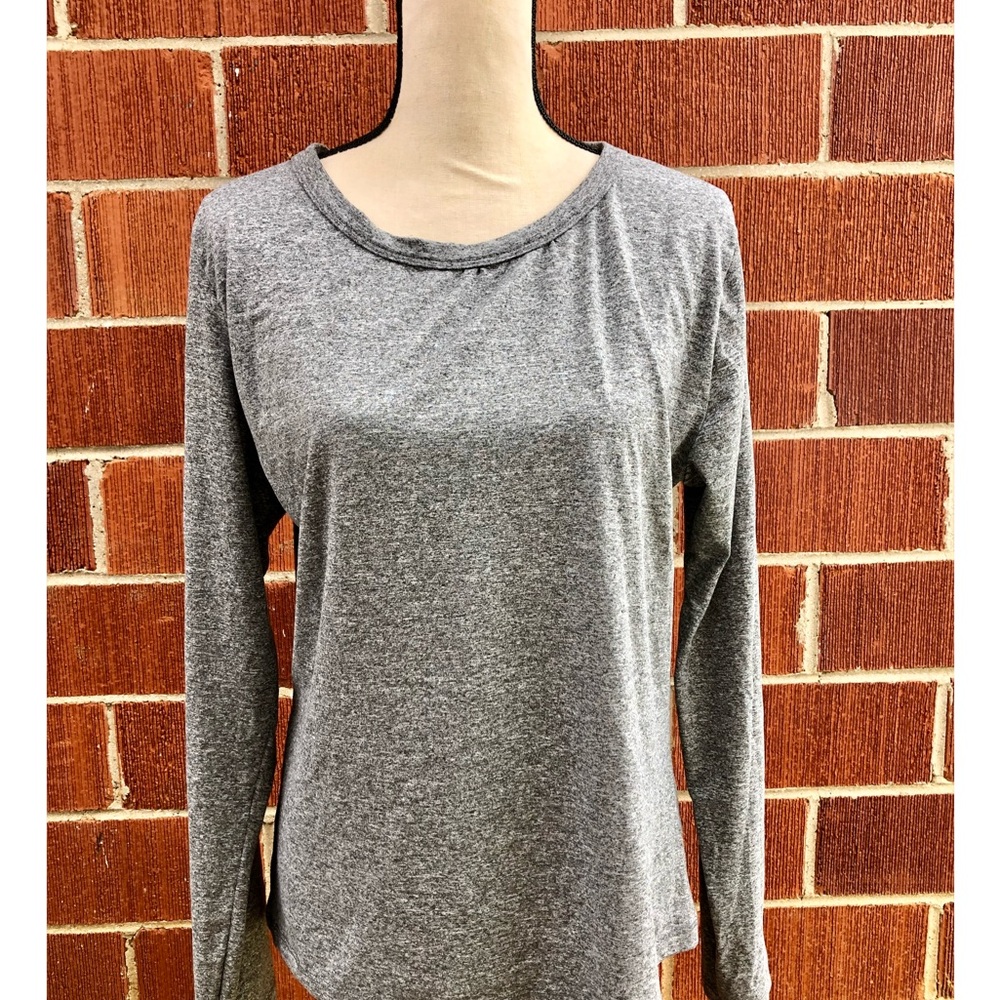 2XL Heather Grey Workout Long-Sleeve Shirt